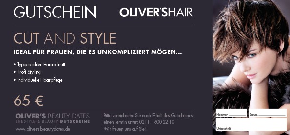 Gutschein Cut & Style by Oliver’s Hair