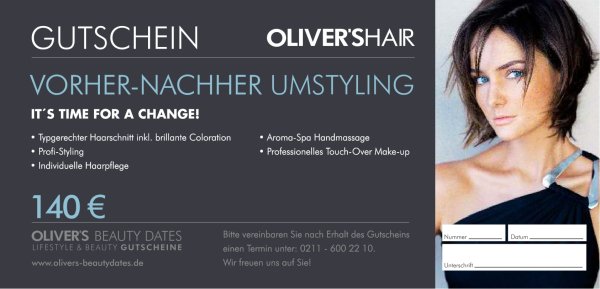 Gutschein Vorher - Nachher Umstyling by Oliver’s Hair