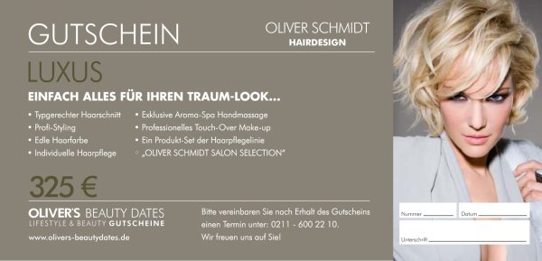 Luxus Gutschein by Oliver Schmidt Hairdesign